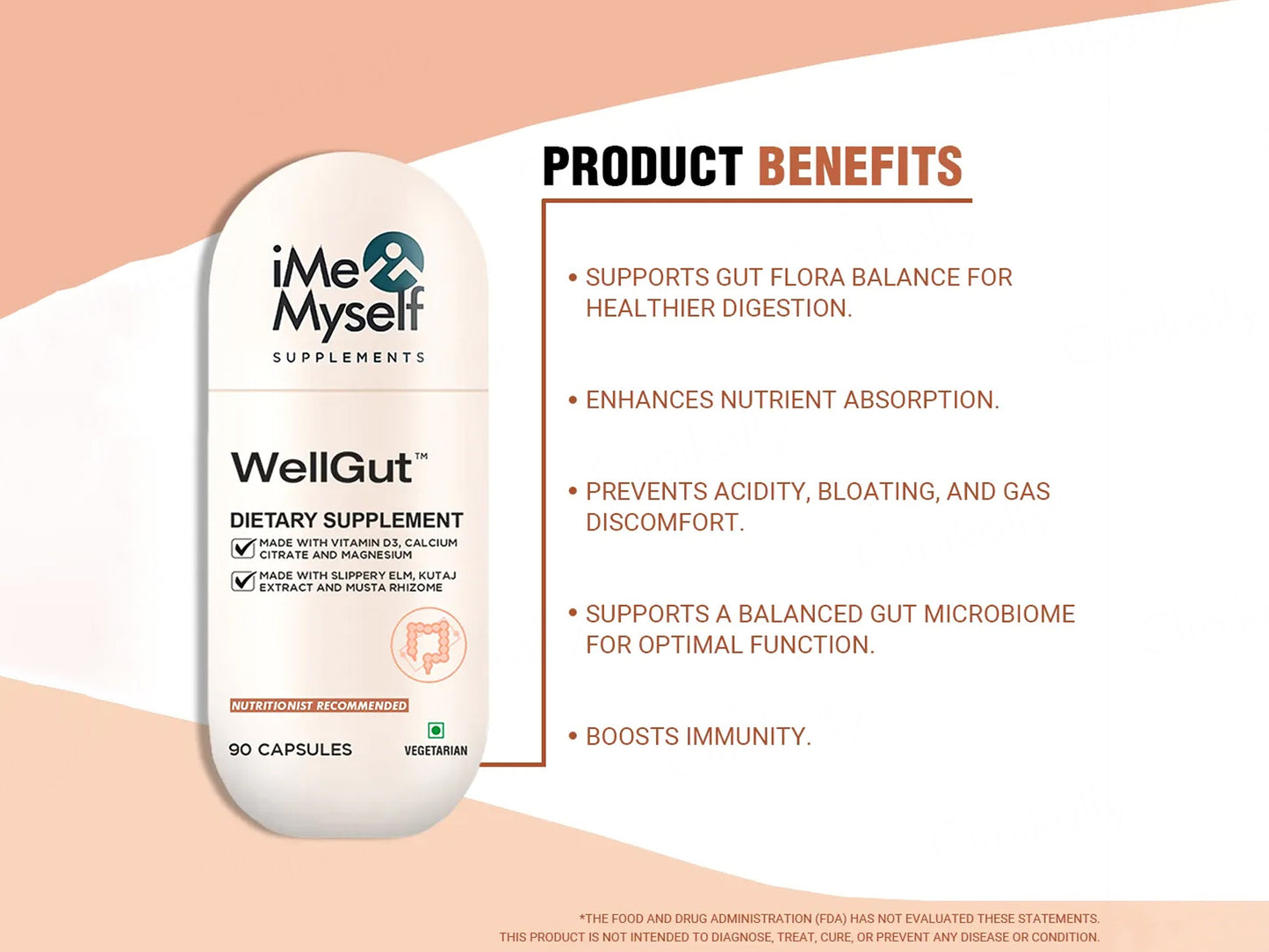 iMeMyself Well Gut Dietary Supplement Vegetarian Capsule