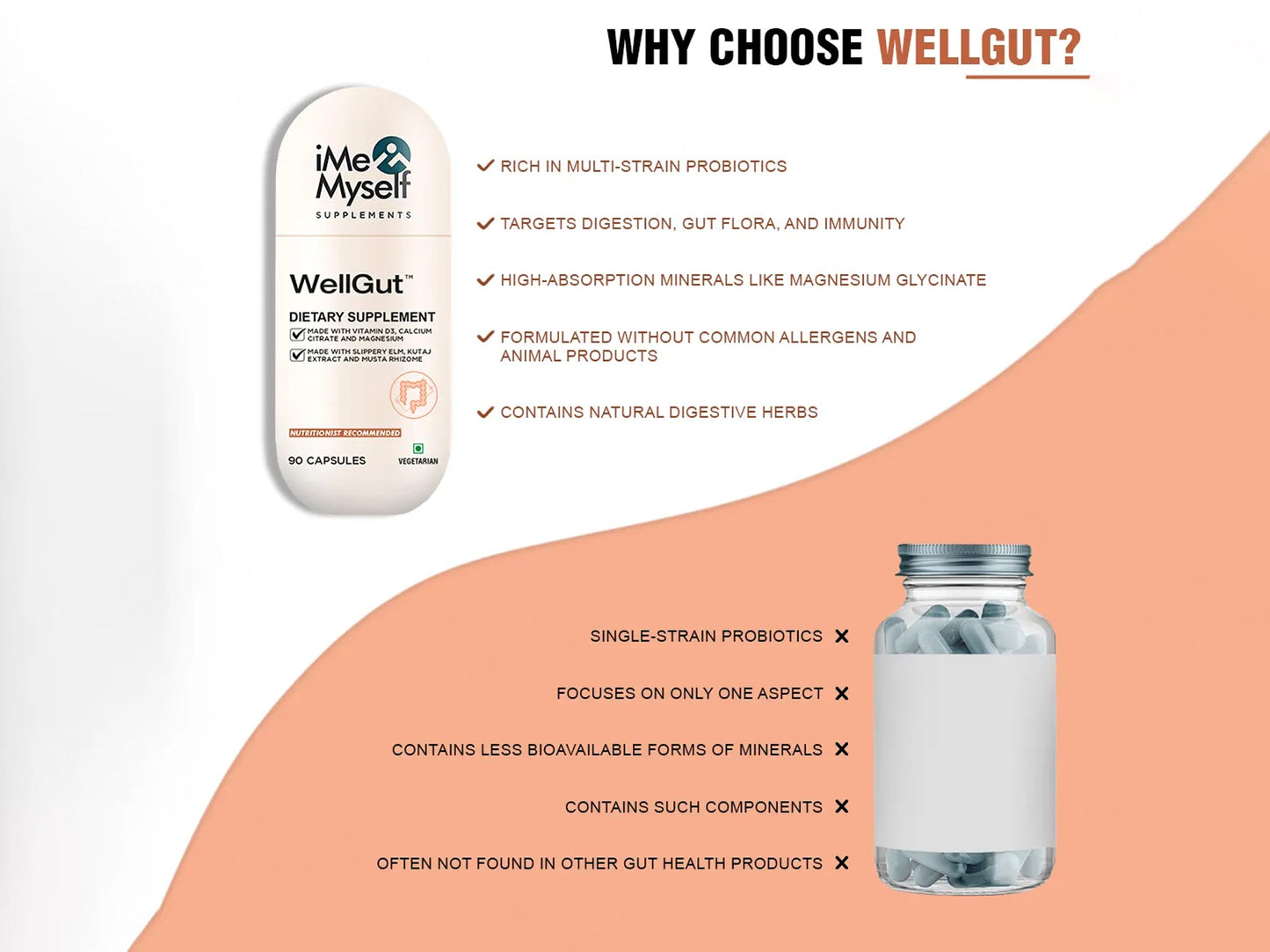 iMeMyself Well Gut Dietary Supplement Vegetarian Capsule