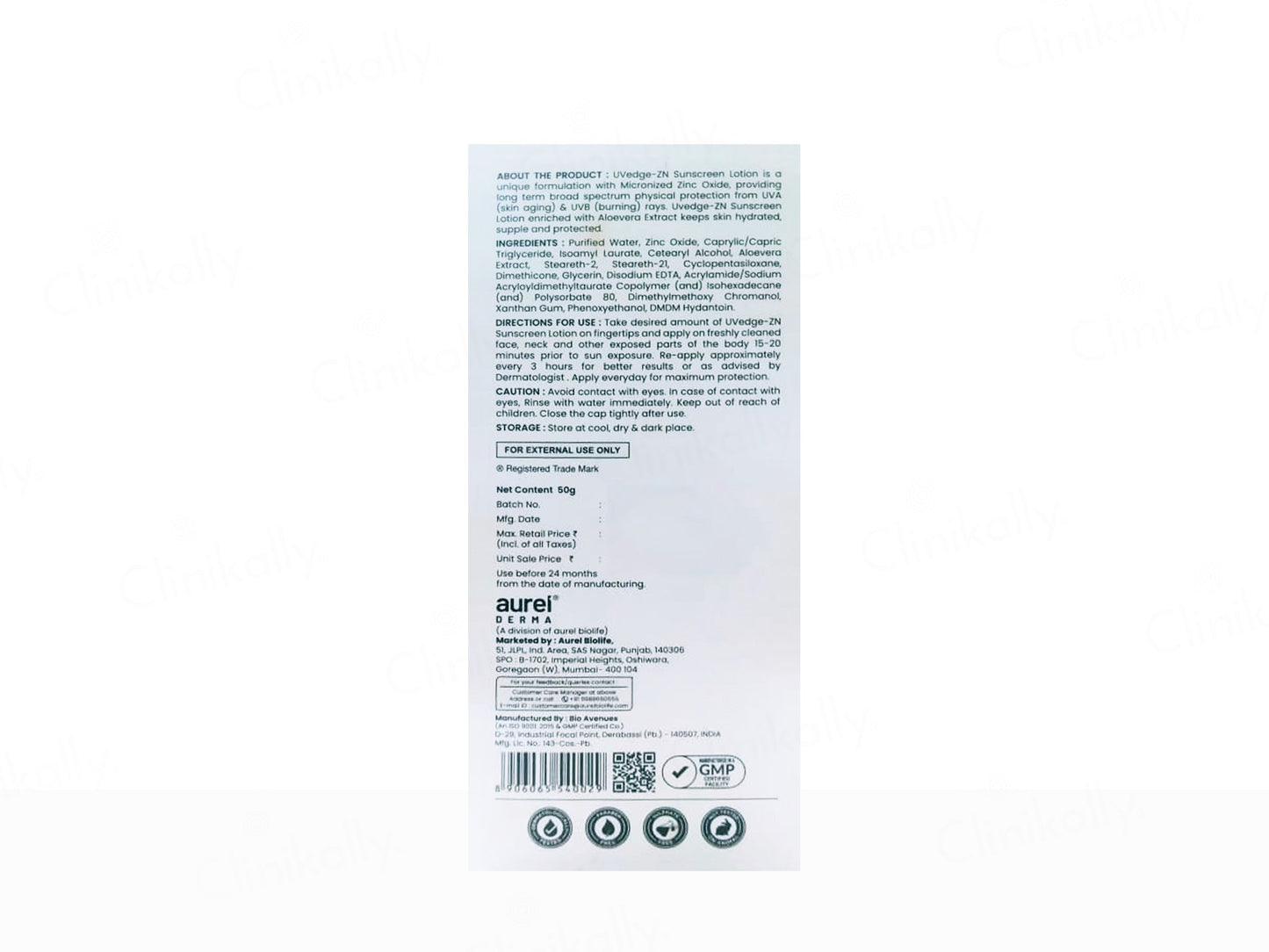 UVedge-ZN Advanced Water Resistant Sunscreen Lotion SPF 19 PA+++